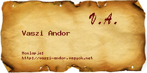 Vaszi Andor névjegykártya