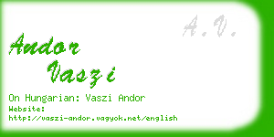 andor vaszi business card